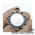 Two Finish Sunflower Round Pendant Setting Metal Jewelry Making Component view 5