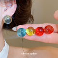 Translucent Round Stud Earrings in Six Candy Colors view 2