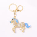 Rhinestone Running Horse Keychain Enamel Mane Five Colors view 5