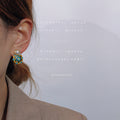 Pearl Stud Earrings With Blue And Gold Floral Enamel view 4
