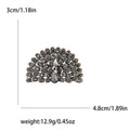 Rhinestone Peacock Fan Brooch Full Crystal Spread Tail Pin view 5