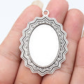 Layered Oval 25 x 35 mm Pendant Settings in Two Finishes view 4