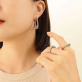 Spring Coil Wire Hoop Earrings Gold or Steel Multi Size view 8