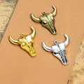 Longhorn Bull Skull Metal Charms in Three Antique Finishes view 2