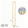 Faceted 8mm Round Bead Necklace With Gold Tone Ring Clasp view 6