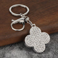 Rhinestone Four-Leaf Clover Zinc Alloy Keychain Car Accessory
