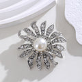 Sunflower Pearl Look Metal Brooch Pin for Jackets and Lapels view 3