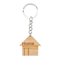 Wooden House Home Engraved Bamboo Keychain Four Designs view 9