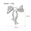 Ribbon Bow Pearl Look Metal Brooch Pin for Jackets and Lapels view 2