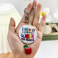 Round Acrylic Teacher Quote Keychain With Dangling Charm view 6