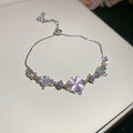 Silver Adjustable Clover Cat Eye Flower Bracelets Six Colors view 11
