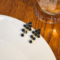 Black Rhinestone Cluster Cascade Drop Stud Earrings view 6