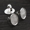 Oval Mesh Bezel Ring Settings in Mixed Metal Tones view 4