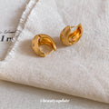 Gold Tone Starburst Huggie Hoop Earrings Jewelry Pair view 4