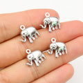 Antique Silver Tone Elephant Pendants with Raised Details view 6