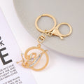 Rhinestone Fairy Letter Keychain Gold and Silver A to Z view 12