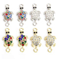 Rhinestone Turtle Two Loop Connector Charms in Four Styles view 3