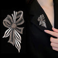 Gold Tone Silver Tone Ribbon Bow Crystal Two Designs Metal Brooch Pin view 4