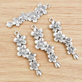 Silver-Tone Plum Blossom Branch Pendant Charms for Crafts view 2