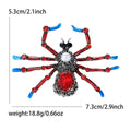 Antique Silver Spider Brooch With Red Legs and Blue Feet view 6