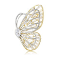 Two Tone Wire Butterfly Brooch With Baguette Crystals view 1