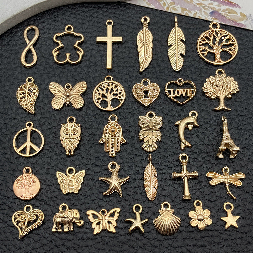 KC Gold Iron Wing Heart Star Cross Charm Pendants for DIY Necklace Bracelet Jewelry