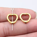 Open Heart Frame Bead in 6 Metal Finishes for Jewelry Making view 7
