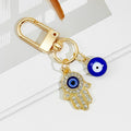 Gold-Tone Evil Eye Bead Keychain With Rhinestone Hamsa Charm view 12