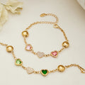 Teardrop Resin Station Necklace And Heart Glass Bracelet view 1