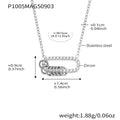Sun Zircon Pendant And Oval Link Ring Necklaces Gold Steel view 6