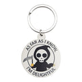 Delightful Grim Reaper Round Wood Plaque Split Ring Keychain view 5