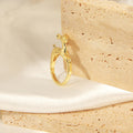 Gold Open Deer Ring Polished Cartoon Animal Band Design view 2