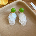 White Shell Disc Clip On Earrings in Three Top Colors view 7