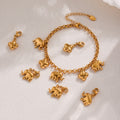 Gold Elephant Clover Charm Bracelet And Clip-On Pendant Charms view 1