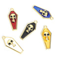Skull Coffin Charms in Five Enamel Colors and Two Metal Tones view 3
