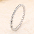 Slim Silver Tone Continuous Twisted Rope Texture Band Ring view 2