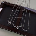 Silver Tone Clear Stone Crescent Star And Spiral Pendant Necklaces view 3