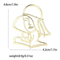 Minimal Wire Portrait Brooch in Gold and Silver Tones view 6