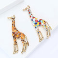 Colorful Enamel Giraffe Brooch with Gold Tone Legs view 4