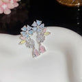Star Flower Cluster Stud Earrings in Three Sparkling Designs view 6