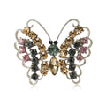 Openwork Butterfly Crystal Brooch in Soft Multicolor Tones view 1