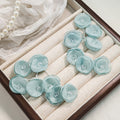 Sheer Fabric Flower Cluster Crystal Bead Drop Earrings view 8