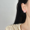 Petite Bow Stud Earrings In Pink And Blue Enamel Finishes view 3