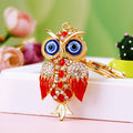 Multicolor Crystal Parrot Keychain with Gold Tone Ring and Clasp view 4