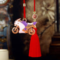 Enamel Motorcycle Rearview Mirror Tassel Car Ornaments in Four Colors view 4