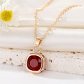 Gold Tone Square Faceted Crystal Pendant Necklaces in Eight Colors view 10