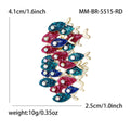 Colorful School of Fish Brooch in Two Red and Blue Mixes view 4