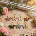 Enamel Butterfly Keychain Gold Lobster Clasp Seven Colors view 4