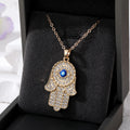 Gold and Silver Tone Hamsa Evil Eye Pendant Necklaces view 11