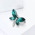 Crystal Dragonfly Brooch in Detailed Metal and Crystal Design view 3